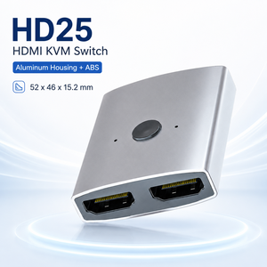 Commutateur KVM HDMI 2 entrées 1 sortie 4K*60Hz bidirectionnel en alliage d'aluminium, répartiteur HDMI 2 ports pour 2 PC 1 moniteur ou 1 PC 2 écrans - Product Image 3