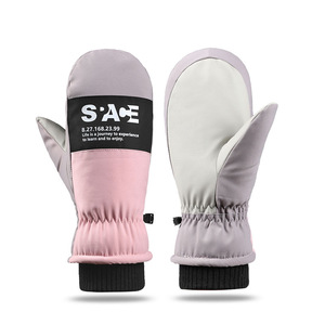 Gants de ski d'hiver Sae unisexes, doublés de polaire, isolés thermiquement, chauds, pour les sports de neige en plein air - Product Image 2