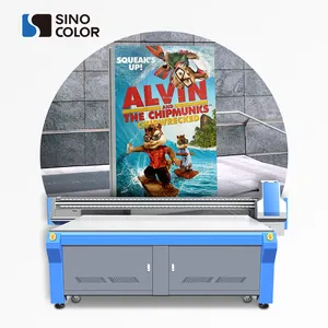 Sinocolor Digital UV Flatbed 3D Pencetak Logam Tanda Plastik Mesin FB-2513