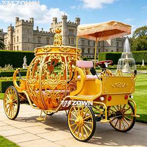 Carroza Eléctrica de Calabaza en Oferta, Carroza sin Caballos de Princesa Cenicienta para Turismo, Bodas y Sesiones de Fotos - Product Image 1