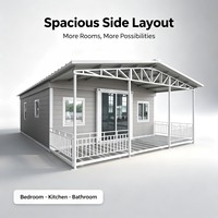 Maison conteneur extensible de 70m2 facile à assembler et 40ft avec toit en pente