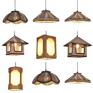 Lampade a Sospensione in Bambù Intrecciato Lanterna Cinese per Ristorante Sala da Tè Illuminazione Pendente Artigianale <span class=keywords><strong>Lampadario</strong></span> in Paglia e Rattan - Product Image 3