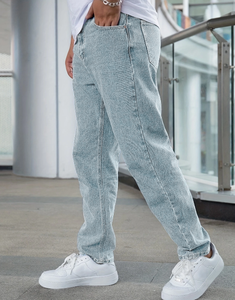<span class=keywords><strong>Jeans</strong></span> di colore chiaro da uomo nuovi pantaloni <span class=keywords><strong>lunghi</strong></span> Casual stile americano primavera autunno largo largo - Product Image 6