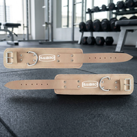 Correa de Gimnasio Unisex de Cuero Natural con Accesorio de Cable de Polea, Tobillera para Levantamiento de Pesas, Producto de Seguridad para Fitness de Alta Calidad