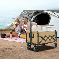 Chariot de pique-nique pliable à quatre roues de qualité supérieure, pliable, pour le camping en plein air