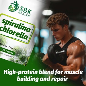 Produit phare du marché : Comprimés de spiruline et de chlorelle avec protéines et magnésium, favorisent la digestion et la détoxification, comprimés de vitamine A - Product Image 6