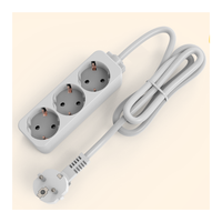 Vente chaude parasurtenseur multiprise ue avec 3 barrettes d'alimentation prix bon marché câble H05VV-F 3x1.5mm2 câble d'alimentation prise ue 16A