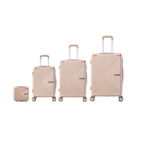 Maleta de Viaje de ABS con Ruedas, Color Oro Rosa Champagne, de Fábrica, 12/14/20/24/28 Pulgadas, Venta al por Mayor, Logotipo Personalizado, Regalo