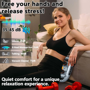 Pistolet de massage sans fil pour tissus profonds, six têtes, outil de relaxation musculaire, pistolet de massage à haute fréquence vibratoire pour le corps - Product Image 3