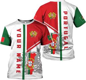T-shirt Personalizzata in Poliestere <span class=keywords><strong>con</strong></span> Stampa Digitale della Bandiera Portoghese, Comoda, Traspirante e Disponibile per Personalizzazione di Massa - Product Image 6
