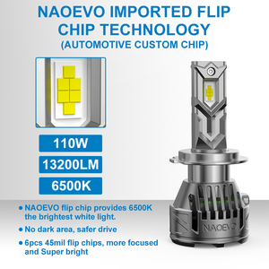 NAOEVO Core Pro 110W Xe Ánh Sáng Bóng Đèn H11 H7 <span class=keywords><strong>LED</strong></span> 9006 Canbus Tự Động Phụ Kiện 360 12V Luces Focos Kit 9005 <span class=keywords><strong>H4</strong></span> <span class=keywords><strong>LED</strong></span> Đèn Pha - Product Image 4