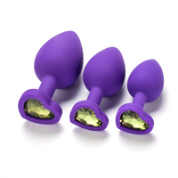 Jouet sexuel anal en silicone + ABS, couleur violette, ensemble de 3 pièces, tailles S/M/L, pour débutants, hommes, femmes, couples