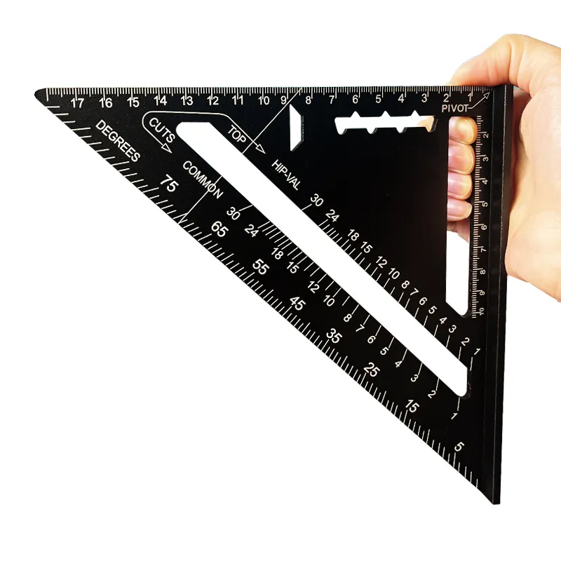 7 pollici in lega di alluminio angolo goniometro metrico quadrato carpentiere misurazione triangolare righello
