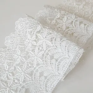 Wholesale custom Lace Water Soluble Delicate Polyester Flower Lace Trim Embroidery