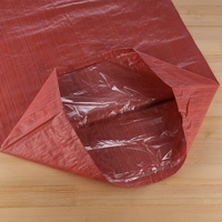 25kg 55*80cm Rode 50kg vochtbestendige PP geweven zakken met voering voor zaad, graan, dierenvoer, meststof, zand