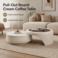 Fournisseur Professionnel : Commode Moderne Multifonctionnelle Gain de Place à Double Tiroir Extensible Dissimulé, en Bois Massif avec Panneau en Verre