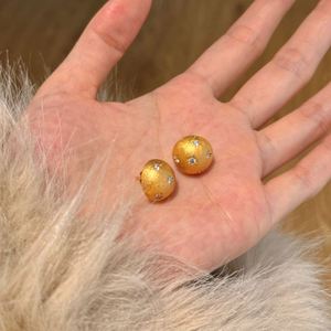 Pendientes de Plata S925 con Baño de Oro de 22K, Diseño Personalizado Dylam, con Zirconia 5A en Forma de Bola y Hexagrama, para Chicas y Mujeres - Product Image 5
