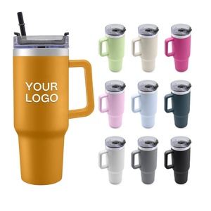 40oz Double Wall Stainless Steel Travel Tumbler Handle Straw Customized Color American Style 6-12 Hours Thermal Insulation - Product Image 4