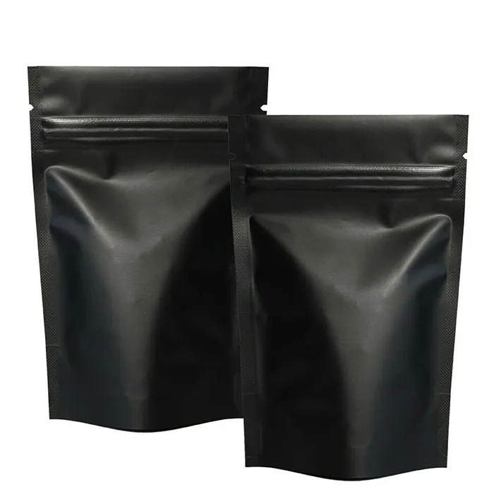 Foil food bolsa powder package custom packaging doypack mylar matte black stand up pouch