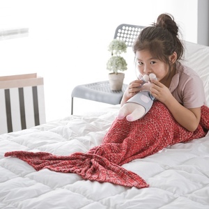 Vente directe d'usine, taille personnalisée <span class=keywords><strong>petite</strong></span> sirène 100% <span class=keywords><strong>couverture</strong></span> tricotée en acrylique pour canapé et lit pour enfants adultes de haute qualité - Product Image 5