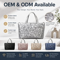 Sac à main en nylon matelassé rhombique pour femmes, sac fourre-tout rembourré avec compartiments intérieurs, grande capacité, sac à bandoulière