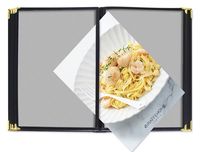 Prix usine 6 Pages 12 vue Transparent PVC PU cuir bord Restaurant Menu couverture 8.5x11 pouces A4 taille Menu couverture/livre
