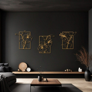 3 Set Or Fleur Grand Métal Art Mural Lilium Décoration <span class=keywords><strong>Murale</strong></span> Métal Art Décoration Maison Salon Décor <span class=keywords><strong>Objet</strong></span> - Product Image 2