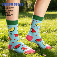 Calcetines de punto liso con estampado de semillas de sandía refrescantes de la serie Summer Paradise