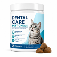Vente en gros de friandises à mâcher douces pour le soin dentaire des chats, Advanced SHMP Plaque Defense, pour la santé buccale des félins, goût poulet, 60 pièces