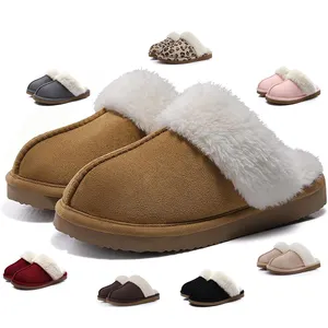 Pantoufles en mousse à mémoire de forme pour femmes Chaussures d'hiver moelleuses pour l'intérieur et l'extérieur