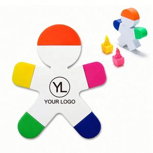 Stylo surligneur personnalisé en forme humaine, multicolore, fournitures de bureau, cadeau pour les salons professionnels - Product Image 1