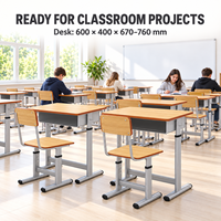 Mobilier scolaire pour salle de classe : chaises, tables, ensemble bureau et chaise, table d'étude pour enfants, table réglable en bois, moderne, pour étudiants