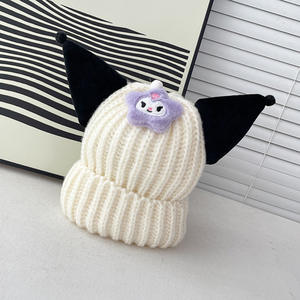 Chapeau en <span class=keywords><strong>tricot</strong></span> mignon de couleur unie, nouveau design, chapeau en <span class=keywords><strong>tricot</strong></span> chaud pour bébé et enfant avec oreilles de <span class=keywords><strong>chat</strong></span> brodées - Product Image 5