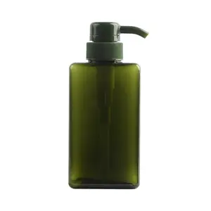 Hot Sale 450ml Square PET Press Bottle Facial Cleanser Hand Sanitizer Body Wash Bottle