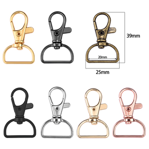 Ganchos de cierre de llavero chapados en oro, anillos en <span class=keywords><strong>D</strong></span>, hebillas de llave, conector giratorio para fabricación de joyas, artesanías DIY - Product Image 6