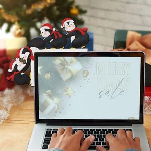 Nueva decoración navideña de pingüino para la esquina de la puerta, divertido adorno de Papá Noel y muñeco de nieve para la esquina de la puerta. - Product Image 2