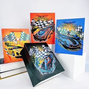 Sac à chaussures pour vêtements de père pour hommes Sac à chaussures en carton blanc ivoire recyclé écologique Sac cadeau imprimé brillant plastification numérique - Product Image 2