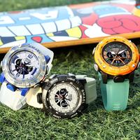 Jam Tangan Pria SMAEL 8058 Stylish Tahan Air 5ATM Diver Sport Chronograph Analog-Digital Dial Luminous Alarm Stop Watch