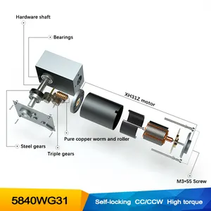 Motor de engranaje helicoidal eléctrico de alto par 5840WG31 12V 10RPM 24 voltios CC con codificador