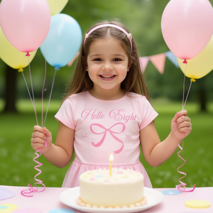 T-shirt Hello Eight pour fille de 8 ans, design nœud rose, édition 2017 - Product Image 3