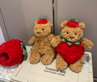 JC mignon fraise ours en peluche 25cm ours en peluche en peluche pour enfants personnage d'anime
