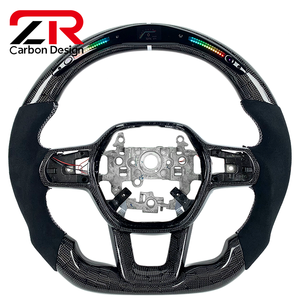 พวงมาลัยหนังคาร์บอนไฟเบอร์ LED แสดงรอบเครื่องยนต์ สำหรับตกแต่งภายในรถยนต์สไตล์สปอร์ต สำหรับ Honda <span class=keywords><strong>Civic</strong></span> รุ่นที่ 11 Accord CR-V Integra - Product Image 1