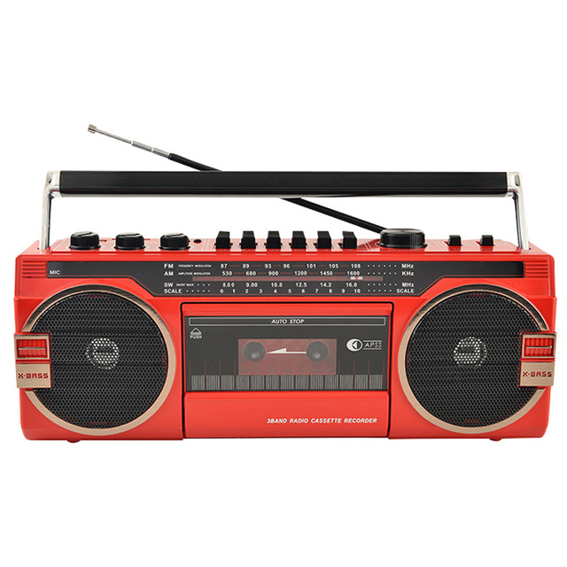 Retro Portable Cassette Tape Radio USB AM FM Recorder U Disk Inter-Recording Audio Player