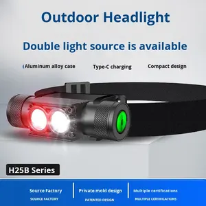 Налобный фонарь с мощным светом, перезаряжаемый, суперяркий, налобный фонарик, класс защиты IP65, белый и красный свет, для рыбалки и активного отдыха - Product Image 3