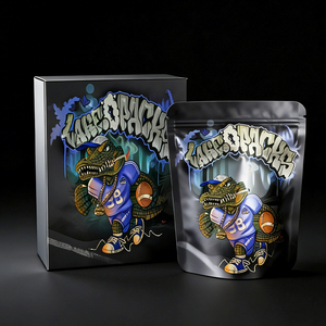 Directly Printed Matte Metallic Color Low MOQ Custom Die Cut 3.5g Mylar Plastic Bags Recyclable Zipper Top Boxes Sets <b>Sweets</b> - Product Image 4