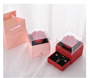 Mini Joyero para el Día de San Valentín con Flor de Jabón, Organizador Portátil para Anillos y Collares, Regalo para Novia - Product Image 2