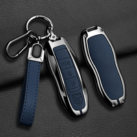 Étui de protection pour clé de voiture en alliage de zinc et cuir pour Porsche Panamera Spyder Carrera Macan Boxster Cayman Cayenne 911 970 981 991