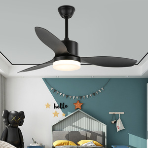Ventilateur de plafond moderne minimaliste américain avec éclairage LED, moteur DC, télécommande, profil bas, 5 vitesses, silencieux, pour hôtel, club, lustre, salon - Product Image 3