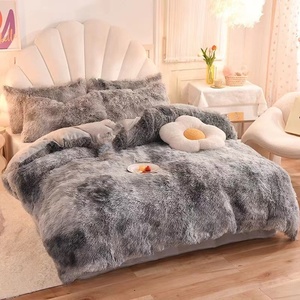 Colorful Faux Fur Velvet <strong>Fluffy</strong> Plush Bedding Set 4-Piece Modern Style <strong>Duvet</strong> <strong>Cover</strong> for Girls Soft Warm Winter Bed Sheet - Product Image 6