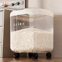 WANUO Conteneur de stockage de riz hermétique grande capacité, anti-insectes, anti-humidité, distributeur de céréales scellé avec roues